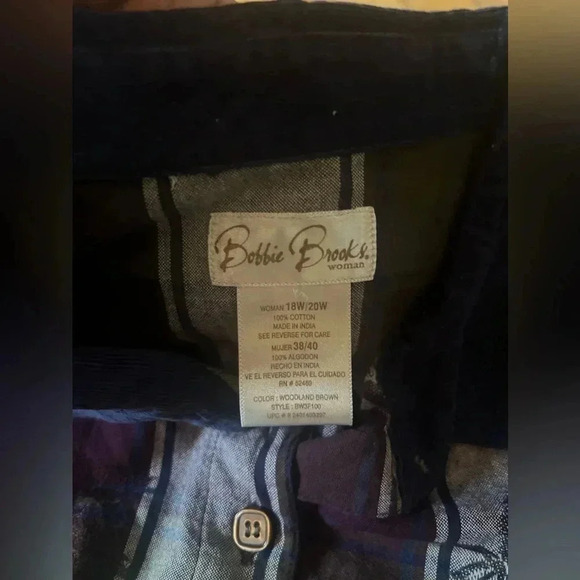 bobbie brooks button up shirt Women’s 18/20 Embroidered Leaves Dark Academia - Picture 3 of 7